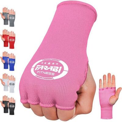 Sous-gants Boxe Farabi Sports - Sans Gel - Protection poignets et mains - MMA Kickboxing Muay Thai - Rose Rose - Publicité Sous-gants Boxe Farabi Sports - Sans Gel - Protection poignets et mains - MMA Kickboxing Muay Thai - Rose Rose - Publicité