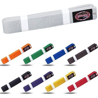 Ceinture karaté Farabi Sports - Judo Taekwondo Arts Martiaux - Ceinture entraînement et compétition - Blanc - Adultes/Enfants Blanc - Publicité Ceinture karaté Farabi Sports - Judo Taekwondo Arts Martiaux - Ceinture entraînement et compétition - Blanc - Adultes/Enfants Blanc - Publicité