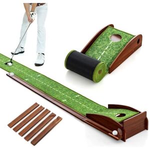Tapis de Putting Golf Enroulant COSTWAY 277cm-Retour Automatique-3 Balles de Golf-4 Guides dAlignement-Support de Retour Magnétique Vert - Publicité Tapis de Putting Golf Enroulant COSTWAY 277cm-Retour Automatique-3 Balles de Golf-4 Guides dAlignement-Support de Retour Magnétique Vert - Publicité