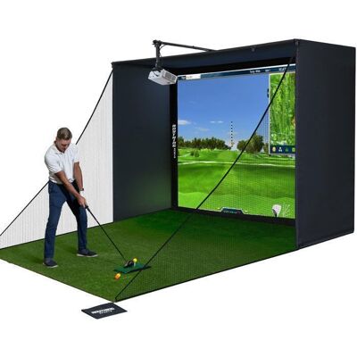 WEDGE GUYS Studio De Golf à Domicile Tout Ce Concerne Le Sport - Avec ÉCran Dimpact 4k Et Cage De Protection Intérieur - 335cm×254cm×152 4 cm Noir - Publicité WEDGE GUYS Studio De Golf à Domicile Tout Ce Concerne Le Sport - Avec ÉCran Dimpact 4k Et Cage De Protection Intérieur - 335cm×254cm×152 4 cm Noir - Publicité
