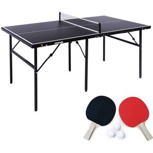 SWEEEK Table de ping pong dintérieur médium noire avec 2 raquettes et 3 balles Noir - Publicité SWEEEK Table de ping pong dintérieur médium noire avec 2 raquettes et 3 balles Noir - Publicité