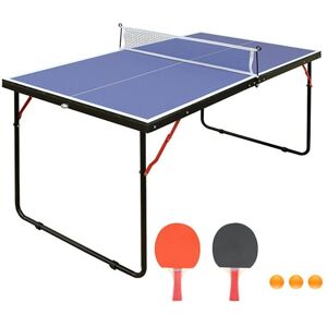 NOBRAND Table ping-pong pliable 137cm avec filet 2 raquettes et 3 balles - Jeux intérieur/extérieur - Compacte et facile à ranger Bleu - Publicité NOBRAND Table ping-pong pliable 137cm avec filet 2 raquettes et 3 balles - Jeux intérieur/extérieur - Compacte et facile à ranger Bleu - Publicité