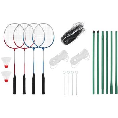 Ensemble de badminton - vidaXL - 4 raquettes - Filet 620x151 cm - Multicolore - Jeu pour 2 à 4 joueurs - Publicité Ensemble de badminton - vidaXL - 4 raquettes - Filet 620x151 cm - Multicolore - Jeu pour 2 à 4 joueurs - Publicité