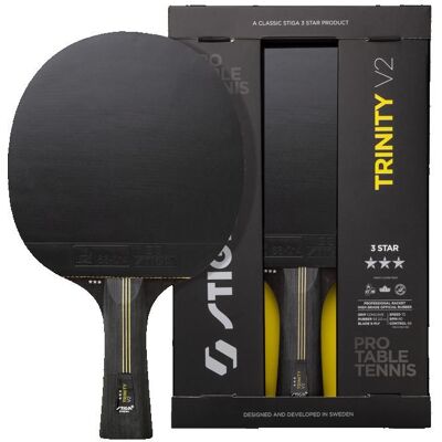 STIGA Raquette de tennis de table Trinity v2 3 étoiles Noir - Publicité STIGA Raquette de tennis de table Trinity v2 3 étoiles Noir - Publicité