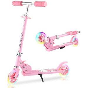 CAROMA Trottinette enfant - 2 Roues LED Lumière Hauteur Réglable Pliant ABEC-7 Enfants 3-12Ans Rose - Publicité CAROMA Trottinette enfant - 2 Roues LED Lumière Hauteur Réglable Pliant ABEC-7 Enfants 3-12Ans Rose - Publicité