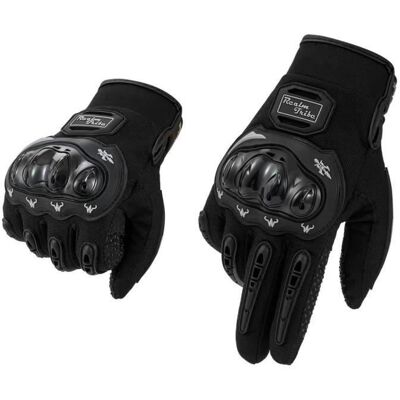 MOBIGARLAN Gants Moto Tactile - Protection Plein Doigt Pour Moto Vtt Velo Trottinette Scooter Sports Plein Air - XD286 - Noir Noir - Publicité MOBIGARLAN Gants Moto Tactile - Protection Plein Doigt Pour Moto Vtt Velo Trottinette Scooter Sports Plein Air - XD286 - Noir Noir - Publicité