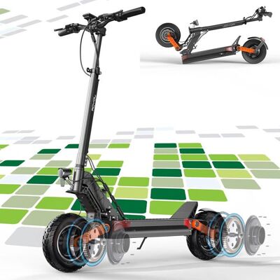 JOYOR S8S - Trottinette électrique - Deux moteurs 1200W - batterie 48V 26Ah - Max 55km/h - Autonomie 75km -10 pneus - Noir Noir - Publicité JOYOR S8S - Trottinette électrique - Deux moteurs 1200W - batterie 48V 26Ah - Max 55km/h - Autonomie 75km -10 pneus - Noir Noir - Publicité