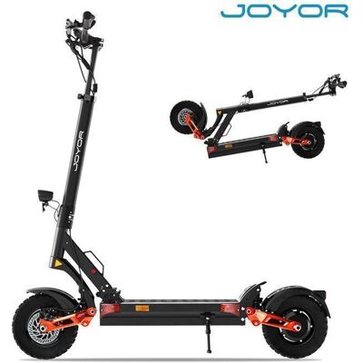 JOYOR T10 - Trottinette électrique pliable - 1000W*2 Double moteur - Batterie 60 V 18 Ah - Freins hydrauliques - Autonomie de 75 km Noir - Publicité JOYOR T10 - Trottinette électrique pliable - 1000W*2 Double moteur - Batterie 60 V 18 Ah - Freins hydrauliques - Autonomie de 75 km Noir - Publicité
