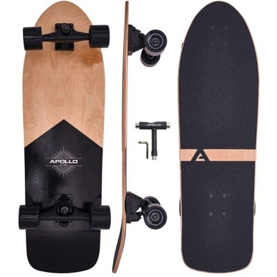 Surfskate Apollo Surf Style Board – EST 2014 - 32x975 Noir - Publicité Surfskate Apollo Surf Style Board – EST 2014 - 32x975 Noir - Publicité