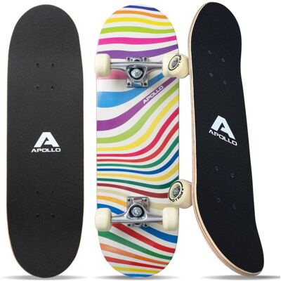 Skateboard Enfant - Retro Colors - 28 x 8 - Apollo - Publicité Skateboard Enfant - Retro Colors - 28 x 8 - Apollo - Publicité