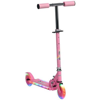 Trottinette enfant - HOMCOM - 3-7 ans roues lumineuses PU LED musique hauteur réglable frein - PU - rose Rose - Publicité Trottinette enfant - HOMCOM - 3-7 ans roues lumineuses PU LED musique hauteur réglable frein - PU - rose Rose - Publicité