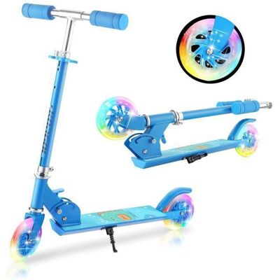 CAROMA Trottinette enfant - 2 Roues LED Lumière Hauteur Réglable Pliant ABEC-7 Enfants Bleu - Publicité CAROMA Trottinette enfant - 2 Roues LED Lumière Hauteur Réglable Pliant ABEC-7 Enfants Bleu - Publicité