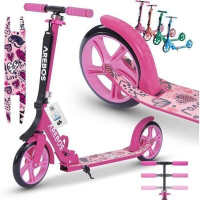 AREBOS - City Kick - Rose - Adulte - Kick scooter - Publicité AREBOS - City Kick - Rose - Adulte - Kick scooter - Publicité