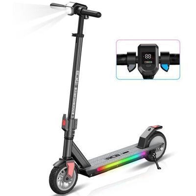 RCB R12 PRO Trottinette Électrique Noir – 220W – 3 Vitesses – 7” – LED colorés – Écran numérique – 15KM – Cadeau parfait Noir - Publicité RCB R12 PRO Trottinette Électrique Noir – 220W – 3 Vitesses – 7” – LED colorés – Écran numérique – 15KM – Cadeau parfait Noir - Publicité