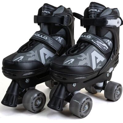 Patins Quads Réglables Apollo Champion - Noir - L Noir - Publicité Patins Quads Réglables Apollo Champion - Noir - L Noir - Publicité