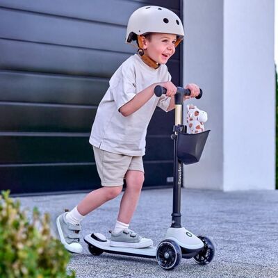 Trottinette enfant - LIONELO - Mey - 3 roues - Roues LED multicolores - Pliable guidon réglable Beige - Publicité Trottinette enfant - LIONELO - Mey - 3 roues - Roues LED multicolores - Pliable guidon réglable Beige - Publicité