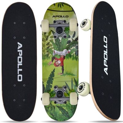 Skateboard Enfant - Monkey Man - 20 x 6 - Apollo Vert - Publicité Skateboard Enfant - Monkey Man - 20 x 6 - Apollo Vert - Publicité