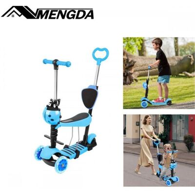 Trottinette 5 en 1 pour Enfants-MENGDA-Avec Siège-Patinette réglable en Hauteur-LED Roues- pour Les Bébés 2 A 8 Ans -Bleu Bleu - Publicité Trottinette 5 en 1 pour Enfants-MENGDA-Avec Siège-Patinette réglable en Hauteur-LED Roues- pour Les Bébés 2 A 8 Ans -Bleu Bleu - Publicité