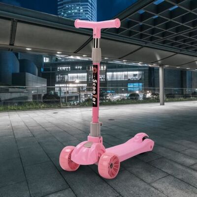 Trottinette évolutive enfant ZHONGLI 3 Roues Pliable Hauteur Réglable - Rose Rose - Publicité Trottinette évolutive enfant ZHONGLI 3 Roues Pliable Hauteur Réglable - Rose Rose - Publicité