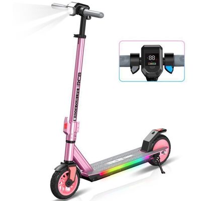 RCB R12 PRO Trottinette Électrique Rose – 220W – 3 Vitesses – 7” – LED colorés – Écran numérique – 15KM – Cadeau parfait Rose - Publicité RCB R12 PRO Trottinette Électrique Rose – 220W – 3 Vitesses – 7” – LED colorés – Écran numérique – 15KM – Cadeau parfait Rose - Publicité
