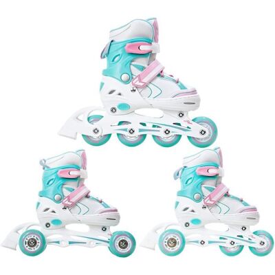 Roller en ligne LIA LED - RAVEN - Blanc - Mixte - Pointure ajustable - Roue avant LED Blanc - Publicité Roller en ligne LIA LED - RAVEN - Blanc - Mixte - Pointure ajustable - Roue avant LED Blanc - Publicité