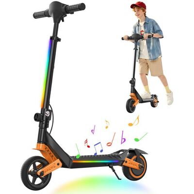 iScooter K6 orange Electric Scooter for Kids 150W 21.6V 2.6Ah 6km Range 6.5 Solid Tires Adjustable Height Bluetooth RGB Lights Orange - Publicité iScooter K6 orange Electric Scooter for Kids 150W 21.6V 2.6Ah 6km Range 6.5 Solid Tires Adjustable Height Bluetooth RGB Lights Orange - Publicité
