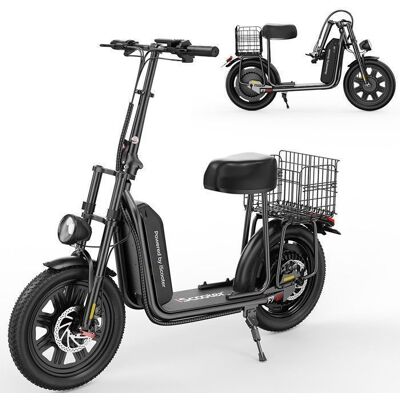 Trottinette électrique,Scooter F7,Pneu large 16*3.0,1000W,50km Autonomie,45km/h,Tout-terrain et urbain,Avec siège/panier,APP Noir - Publicité Trottinette électrique,Scooter F7,Pneu large 16*3.0,1000W,50km Autonomie,45km/h,Tout-terrain et urbain,Avec siège/panier,APP Noir - Publicité