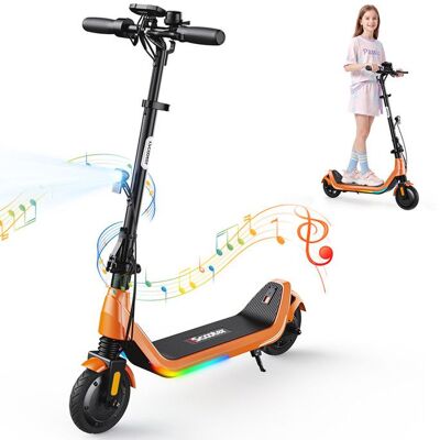 ISCOOTER iK5LR Trottinette Electrique Pliable Enfant 8-14Ans-Autonomie 19km-25km/h-Contrôle Parental APP-Bluetooth Musique-Lumière RGB-Orange Orange - Publicité ISCOOTER iK5LR Trottinette Electrique Pliable Enfant 8-14Ans-Autonomie 19km-25km/h-Contrôle Parental APP-Bluetooth Musique-Lumière RGB-Orange Orange - Publicité