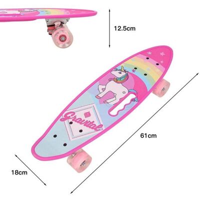 Skateboard complet - Roues en PU flash - Rose - Pour enfant Rose - Publicité Skateboard complet - Roues en PU flash - Rose - Pour enfant Rose - Publicité