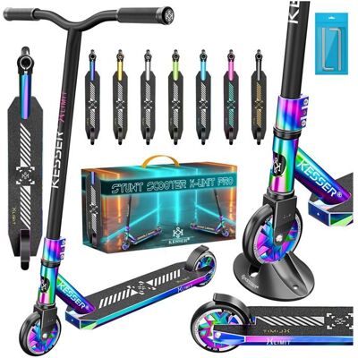 Trottinette freestyle - KESSER - X-Limit-Pro - Direction 360° - Roues PU 110 mm - Roulements ABEC 9 - Frein arrière - Publicité Trottinette freestyle - KESSER - X-Limit-Pro - Direction 360° - Roues PU 110 mm - Roulements ABEC 9 - Frein arrière - Publicité