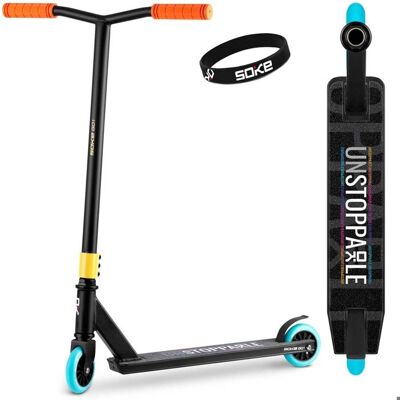 Trottinette acrobatique - SOKE - SOKE GO! - Guidon 48 5 cm 360° - Roues 100x24 mm 88A - Roulements ABEC-9 Orange - Publicité Trottinette acrobatique - SOKE - SOKE GO! - Guidon 48 5 cm 360° - Roues 100x24 mm 88A - Roulements ABEC-9 Orange - Publicité