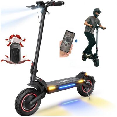Trottinette Electrique ISCOOTER iX7pro 1000W*2 48V17.5Ah Autonomie 80km Pneus 10 Pouces 150 kg Avec Écran LCD et Sac Noir - Publicité Trottinette Electrique ISCOOTER iX7pro 1000W*2 48V17.5Ah Autonomie 80km Pneus 10 Pouces 150 kg Avec Écran LCD et Sac Noir - Publicité