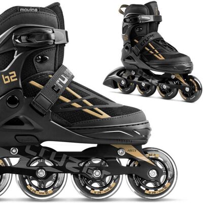 Roller en ligne freeride - MOVINO - Movino Cruzer B2 - Taille L 38-41 réglable - Patin aluminium - Fixation triple Noir - Publicité Roller en ligne freeride - MOVINO - Movino Cruzer B2 - Taille L 38-41 réglable - Patin aluminium - Fixation triple Noir - Publicité