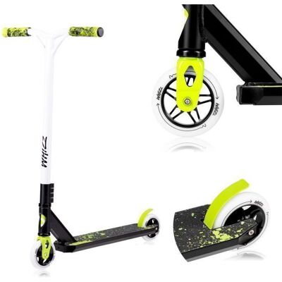 Trottinette freestyle LIONELO Whizz - Trottinette acrobatique - Jusquà 100kg - ABEC-9 - Noir/Lime Noir - Publicité Trottinette freestyle LIONELO Whizz - Trottinette acrobatique - Jusquà 100kg - ABEC-9 - Noir/Lime Noir - Publicité