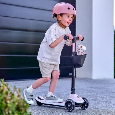 Trottinette enfant avec casque - LIONELO - Mey - Roues LED éclairées - 3 roues pliable - Guidon réglable 4 positions Rose - Publicité Trottinette enfant avec casque - LIONELO - Mey - Roues LED éclairées - 3 roues pliable - Guidon réglable 4 positions Rose - Publicité