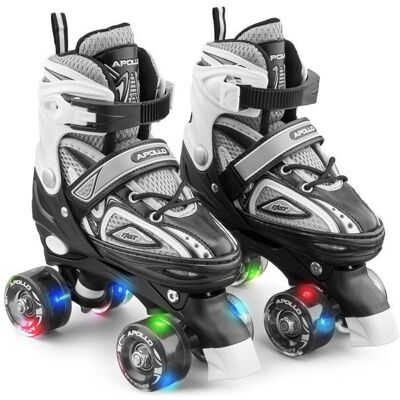 Patins à roulettes Apollo Super Quad X Pro Patins à roulettes LED pour Enfants et Adolescents noir Noir - Publicité Patins à roulettes Apollo Super Quad X Pro Patins à roulettes LED pour Enfants et Adolescents noir Noir - Publicité