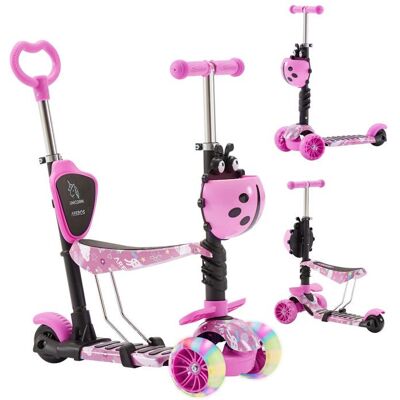 AREBOS Trottinette Cityroller Guidon et siège réglables en Hauteur Roues LED-XXL pour Enfants Kickscooter Rose Rose - Publicité AREBOS Trottinette Cityroller Guidon et siège réglables en Hauteur Roues LED-XXL pour Enfants Kickscooter Rose Rose - Publicité