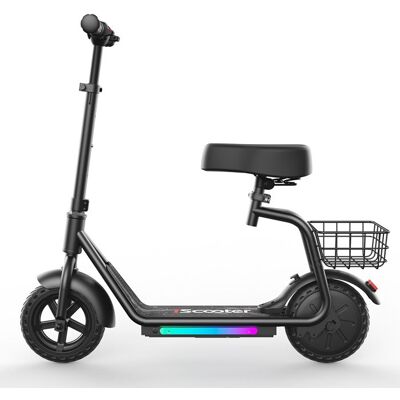 Trottinette Électrique Enfant avec Selle et Panier iScooter iK7 Noir Noir - Publicité Trottinette Électrique Enfant avec Selle et Panier iScooter iK7 Noir Noir - Publicité
