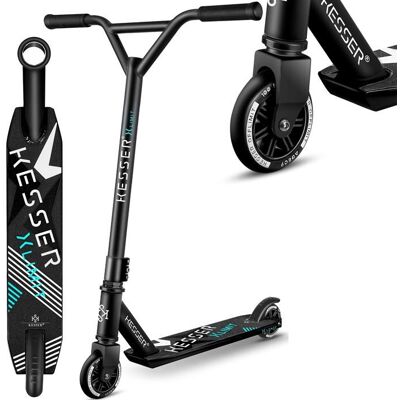 Trottinette freestyle - KESSER - Direction à 360° - Pliable - Roues en polyuréthane 100 mm - Roulement ABEC-9 Noir - Publicité Trottinette freestyle - KESSER - Direction à 360° - Pliable - Roues en polyuréthane 100 mm - Roulement ABEC-9 Noir - Publicité