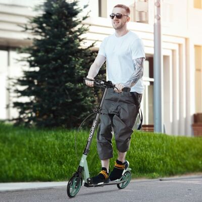 Generic Trottinette pliable pour adultes +14 ans avec guidon réglable grandes roues de 20 cm amortisseur et double frein aluminium - vert Vert - Publicité Generic Trottinette pliable pour adultes +14 ans avec guidon réglable grandes roues de 20 cm amortisseur et double frein aluminium - vert Vert - Publicité