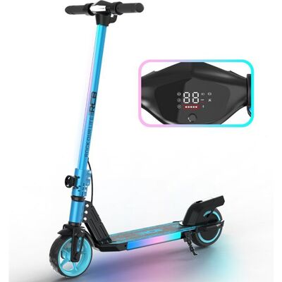 RCB R12 Trottinette Electrique Enfants pliable âge - Écran numérique - néons colorés - Cadeau Super Bleu Bleu - Publicité RCB R12 Trottinette Electrique Enfants pliable âge - Écran numérique - néons colorés - Cadeau Super Bleu Bleu - Publicité