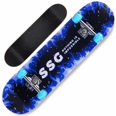 MIPAN. Planche de Skate complète en Bois dérable Longboards dextérieur pour Adolescents Adultes débutants Skateboard - Bleu Noir - Publicité MIPAN. Planche de Skate complète en Bois dérable Longboards dextérieur pour Adolescents Adultes débutants Skateboard - Bleu Noir - Publicité