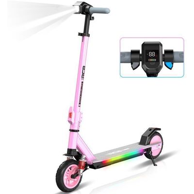 RCB R12 MAX Trottinette Électrique Rose – 220W – 3 Vitesses – 7” – LED colorés – Écran numérique – 15KM – Meilleur cadeau Rose - Publicité RCB R12 MAX Trottinette Électrique Rose – 220W – 3 Vitesses – 7” – LED colorés – Écran numérique – 15KM – Meilleur cadeau Rose - Publicité