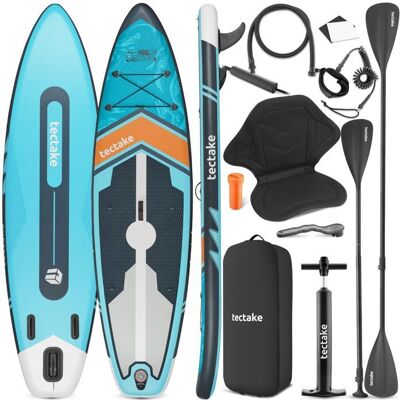 Planche de stand-up paddle - TECTAKE - SUP 2 EN 1 GONFLABLE SIÈGE DE KAYAK JUSQUÀ 200 KG ANTIDÉRAPANT - Turquoise/orange Bleu - Publicité Planche de stand-up paddle - TECTAKE - SUP 2 EN 1 GONFLABLE SIÈGE DE KAYAK JUSQUÀ 200 KG ANTIDÉRAPANT - Turquoise/orange Bleu - Publicité