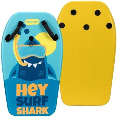 WAIMEA Bodyboard avec poignées - 80x46x5.2 cm - Surf Shark Bleu Bleu - Publicité WAIMEA Bodyboard avec poignées - 80x46x5.2 cm - Surf Shark Bleu Bleu - Publicité