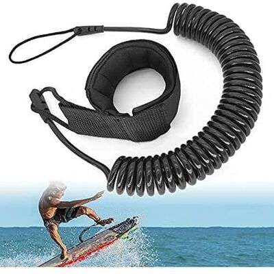 DLZAOAO 10 Pieds Sup Leash de Planche de Surf TPU Sangle de Cheville Télescopique SpiraleAttache pour Stand Up Paddle Board Kayak Noir - Publicité DLZAOAO 10 Pieds Sup Leash de Planche de Surf TPU Sangle de Cheville Télescopique SpiraleAttache pour Stand Up Paddle Board Kayak Noir - Publicité