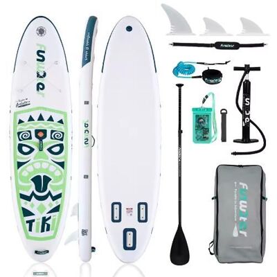 FunWater 320 x 84 x 15 cm 106 Planche de surf gonflable SUP stable et portable Planche de stand-up antidérapante avec pompe Blanc - Publicité FunWater 320 x 84 x 15 cm 106 Planche de surf gonflable SUP stable et portable Planche de stand-up antidérapante avec pompe Blanc - Publicité