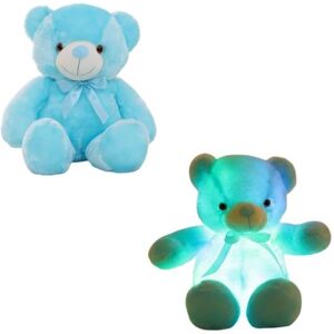 Ours peluche lumineuse veilleuse pour bebe Petit ourson kawaii Ourson de noel Ourson calin Doudou lumineux bleu ourson pour enfant a Bleu - Publicité Ours peluche lumineuse veilleuse pour bebe Petit ourson kawaii Ourson de noel Ourson calin Doudou lumineux bleu ourson pour enfant a Bleu - Publicité