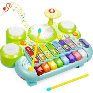 Jouet Musical - ZGEER - 5 en 1 - Piano Batterie Xylophone - Pour Bébé Garçon Fille Blanc - Publicité Jouet Musical - ZGEER - 5 en 1 - Piano Batterie Xylophone - Pour Bébé Garçon Fille Blanc - Publicité