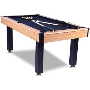 Billard américain 6ft Vegas bois clair - 184x102x82cm - Tapis de jeu noir Noir - Publicité Billard américain 6ft Vegas bois clair - 184x102x82cm - Tapis de jeu noir Noir - Publicité